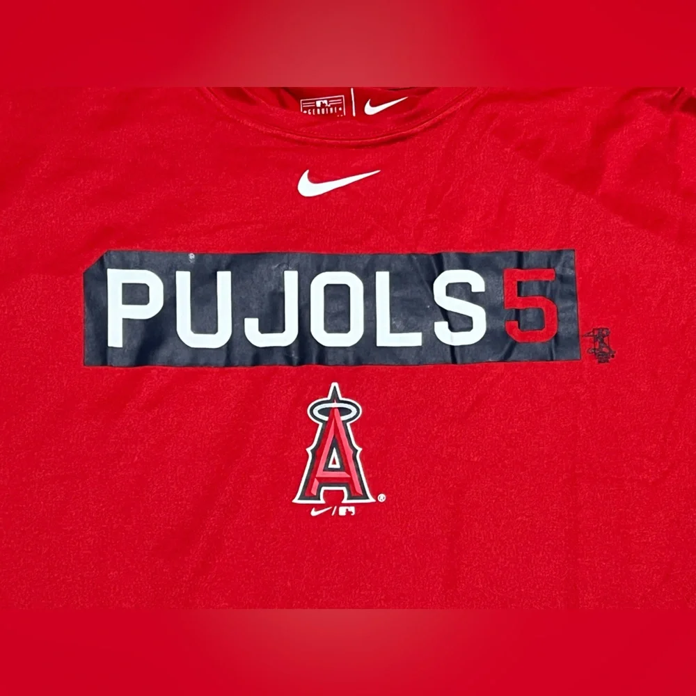 Nike‎ dri fit Los Angeles Angels men's Pujols #5 Graphic Tee shirt size XL MLB